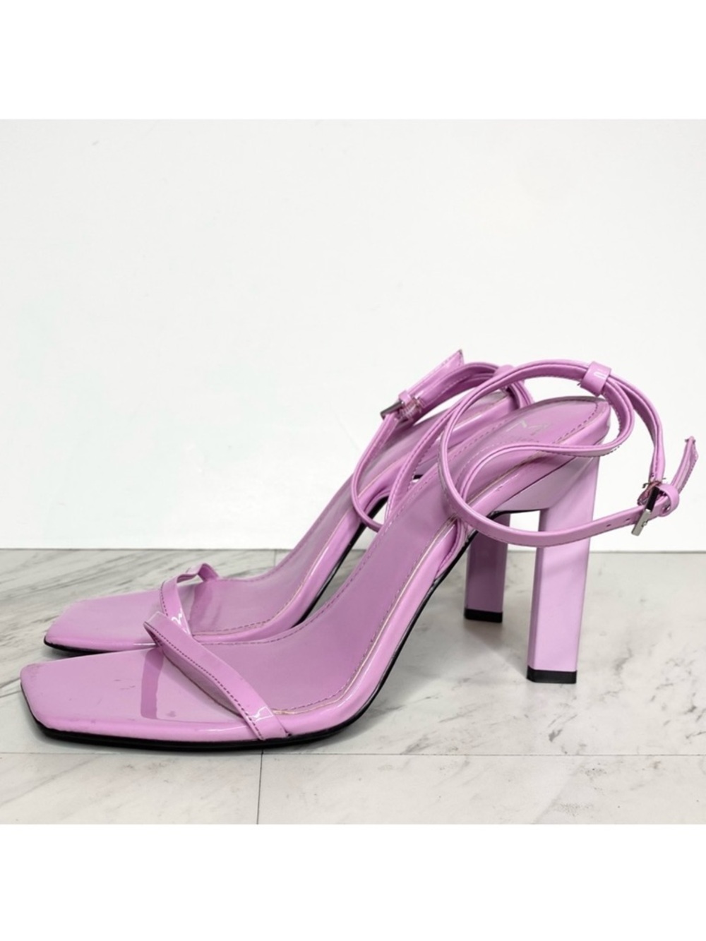 Marc Fisher Arthur Pink Purple Square Toe Heeled Sandal 9M